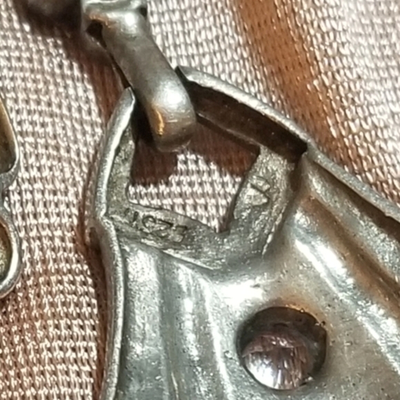 VTG DOOR KNOCKER Multi Gem Marcasite Sterling Earrings - Picture 2 of 7